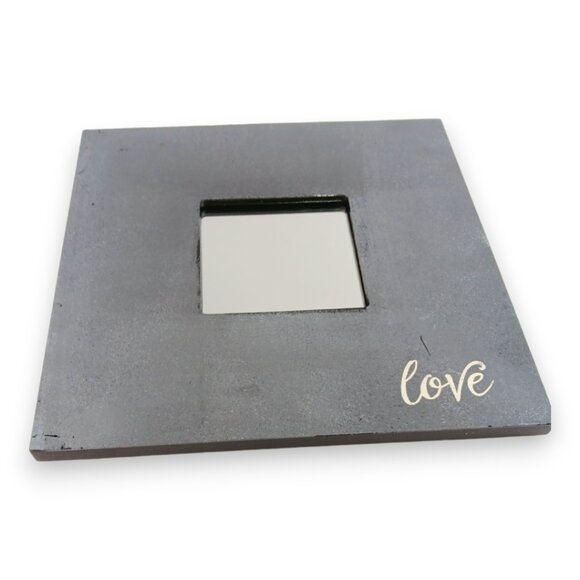 IKEA MALMA Framed Art Mirror- Square-LOVE- Gray-10x10 - Picture 3 of 9